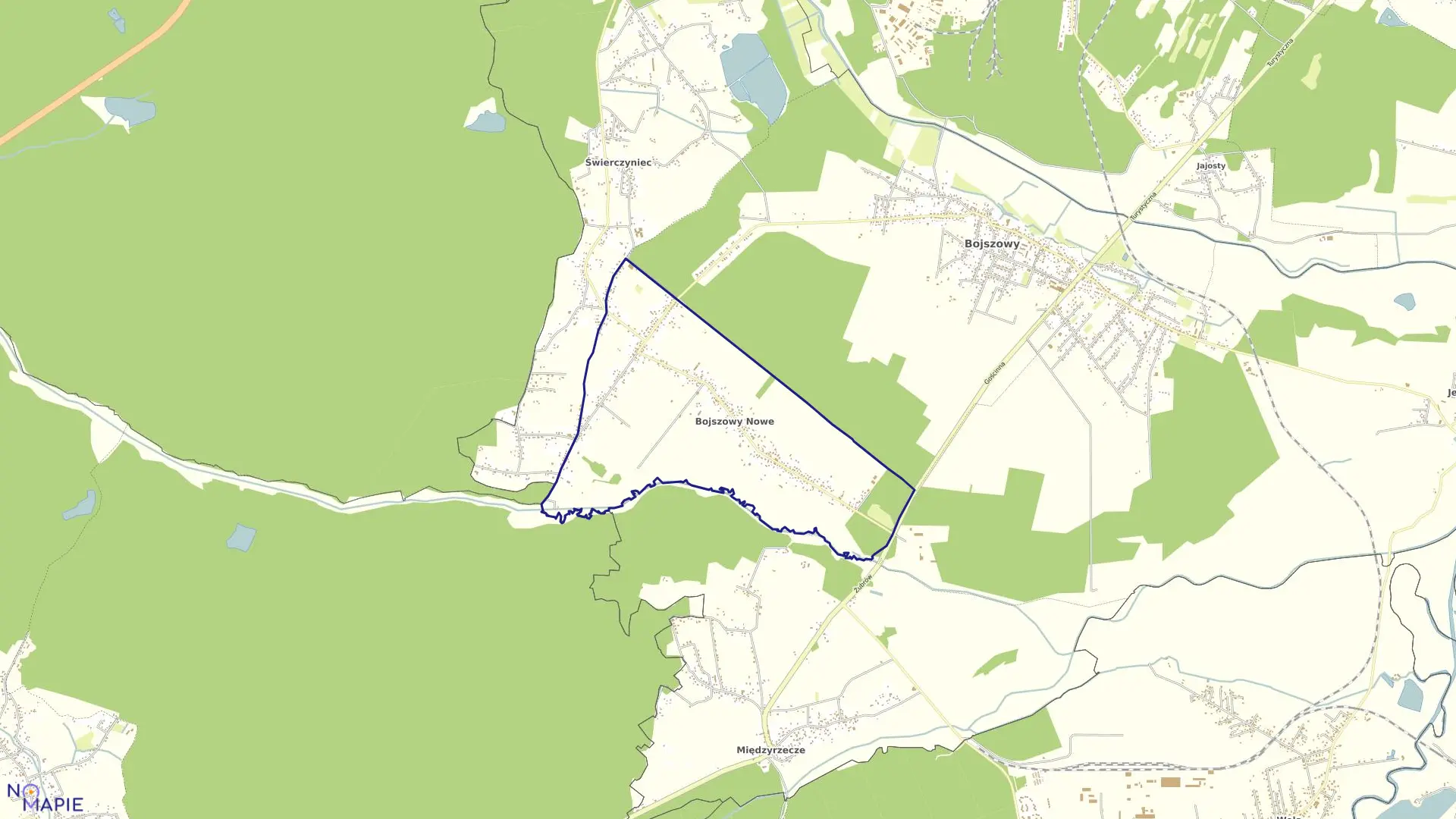 Mapa obrębu Bojszowy Nowe w gminie Bojszowy